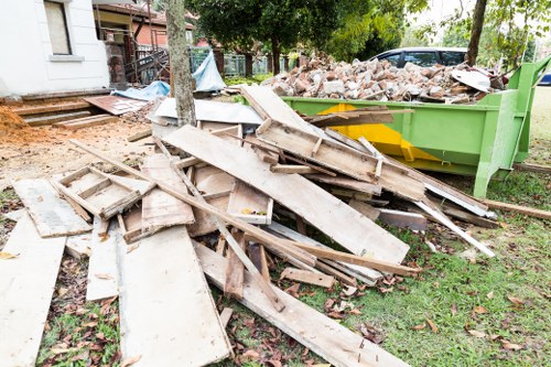 Professional waste management team at work