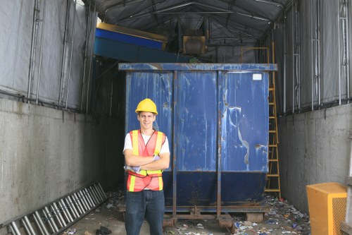 Operatives handling segregated commercial waste at a site